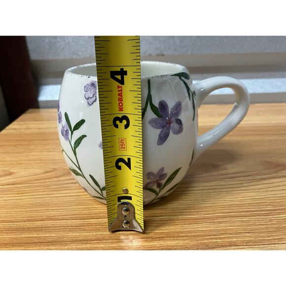 Potter’s Studio Floral Mug Purple Flowers Stoneware Round Cup Dishwasher Safe - Picture 7 of 8